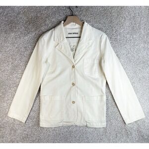 JOHN PATRICK Blazer Jacket Women's Small Button Cotton Blend Vanil Color NWT